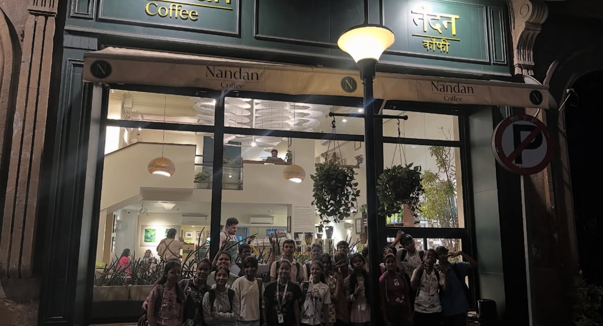 Gathered outside Nandan Coffee